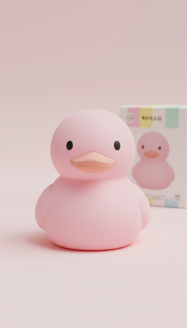 Cotton candy pink duck night light