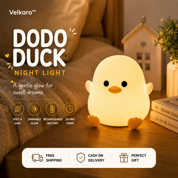 Velkaro™ Duck Night Light - Squishy Silicone Bedside Lamp